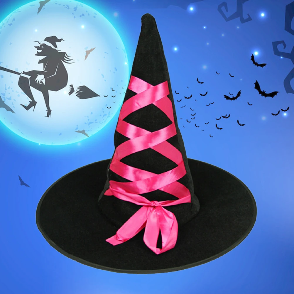 

Masquerade Flannel Tape Witch Hat Sombreros Bruja Halloween Festive Party Supplies Hats
