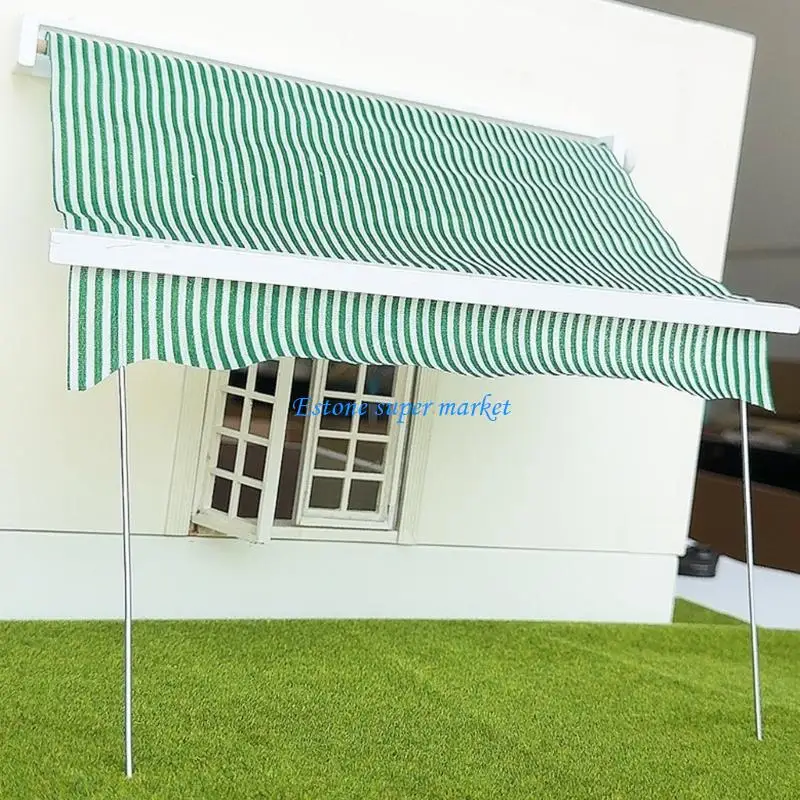090B Doll House Awning With Easy Assembly Design For 1/12 Miniature Doll House Setting