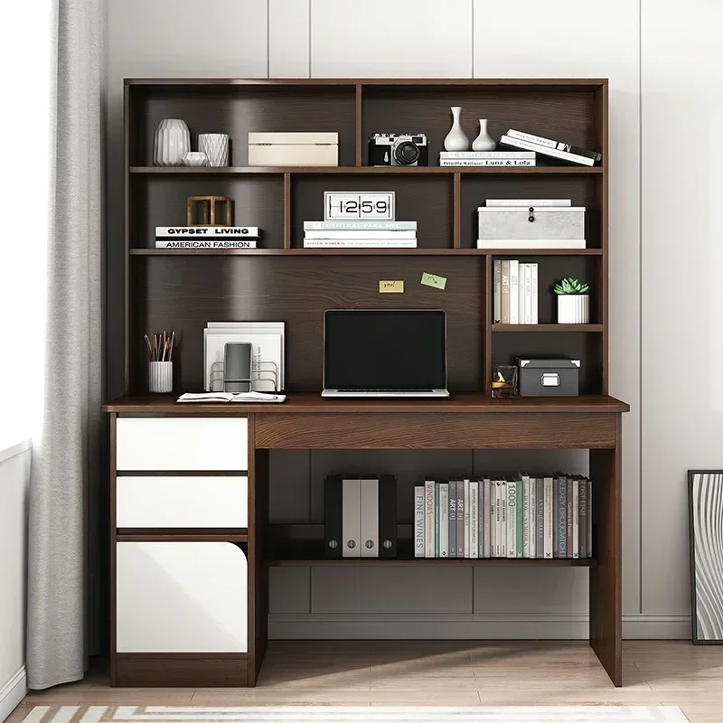 Simple Desk Bookshelf All-in-one Computer Desk Storage Space Student Home Study Bedroom Office Desk with Household Furniture