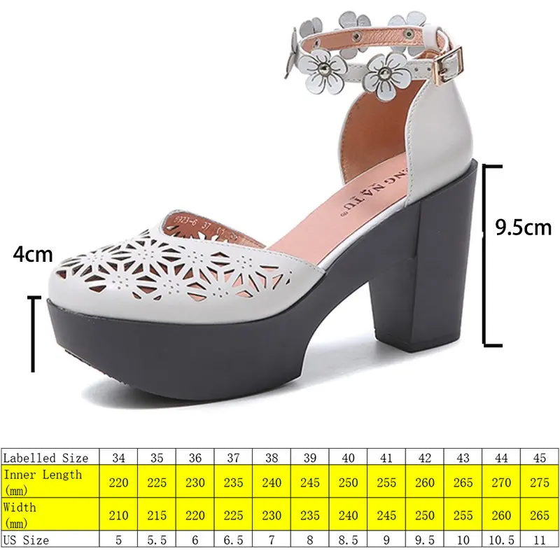 Koznoy 9.5cm etniczne sandały z prawdziwej skóry platforma klinowe letnie damskie aplikacje kwiatowe damskie mokasyny z klamrą modne buty