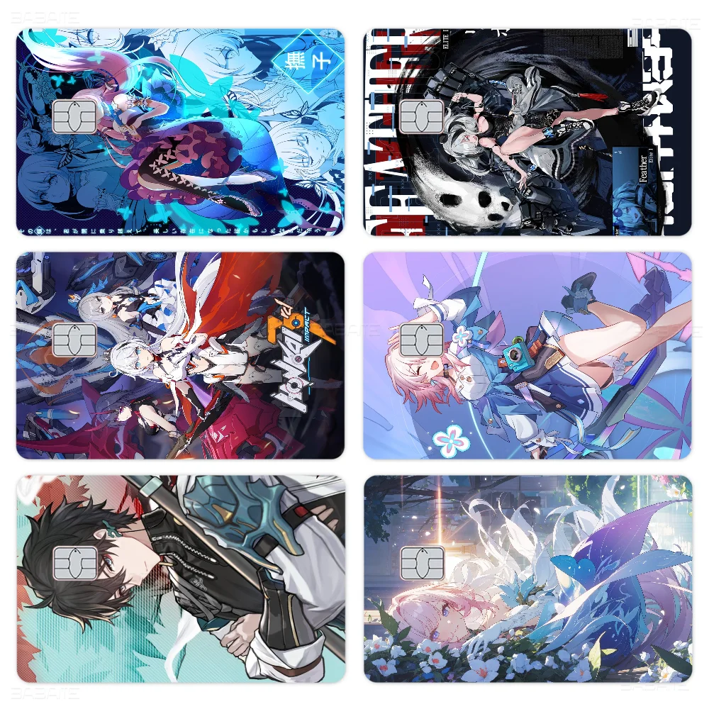 

Игра Honkai Star Rail модная матовая золотая, серебристая, черная матовая пленка наклейка на кожу лента для банковской кредитной дебетовой карты