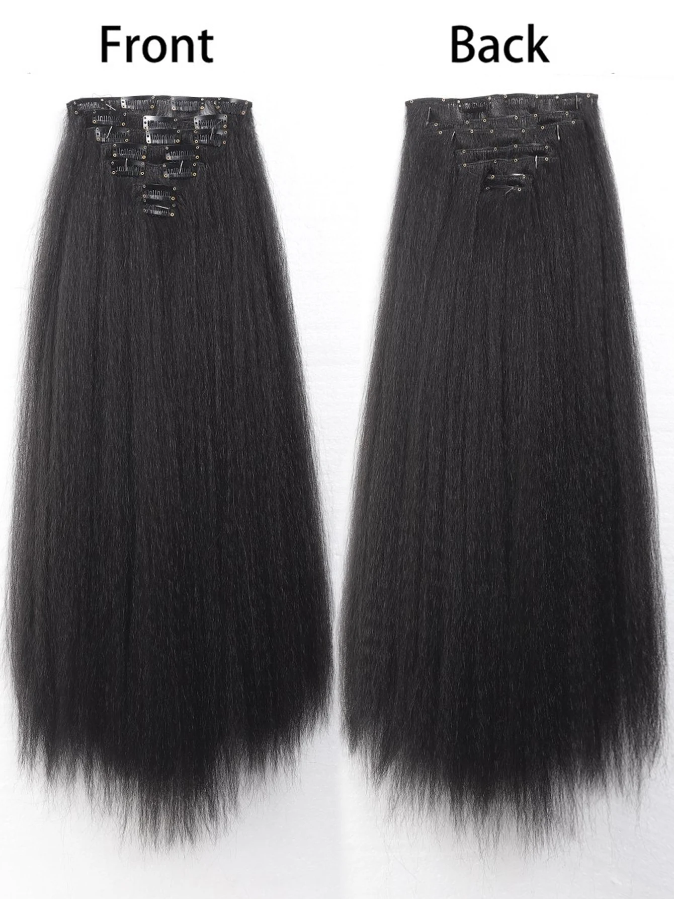 LM Synthetic 14/18/24inch Hair Yaki Clip In Hair Extensions Yaki Straight 7Pcs/set 16Clip-In Hairpieces For Black Women