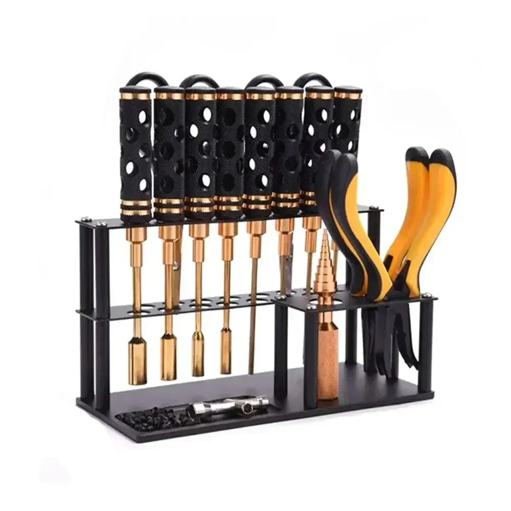 RC Model DIY Tool Storage Rack Aluminum Alloy Reliable Holder for Screwdriver Pliers Knife Scissors Tool Socket Organization