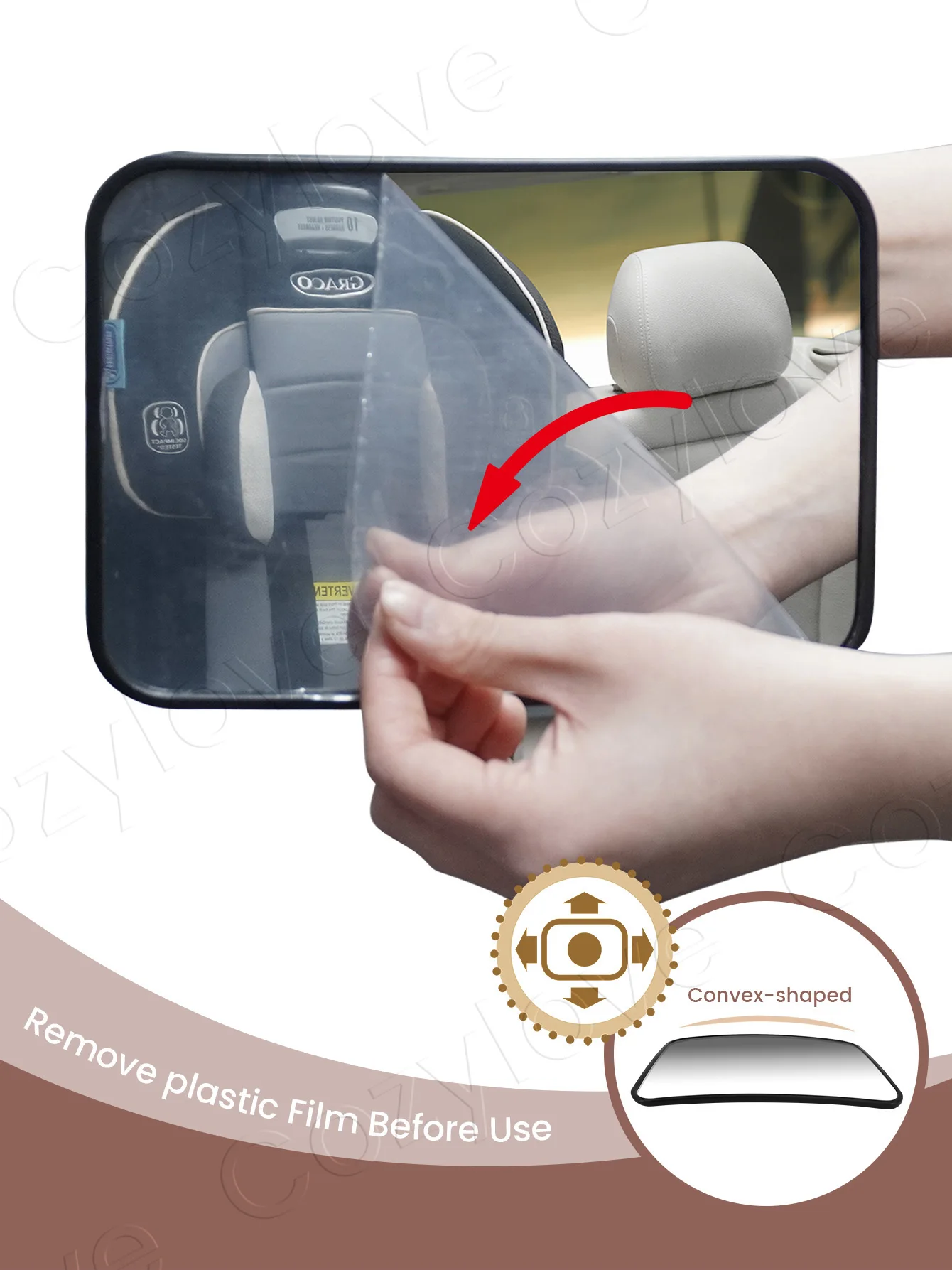 Baby-Auto-Spiegel-Set: 2 Stück oder 1 Stück + Aufkleberoptionen, bruchsichere Weitwinkel-Kopfstützenhalterung für eine klare Rückansicht