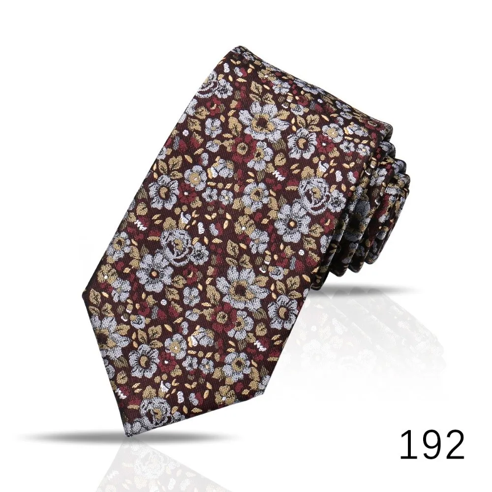 Floral Printed Paisley Tie for Men 7.5cm Wide Jacquard Woven Paisley Print Necktie Hand Tied Luxury Business Formal Necktie