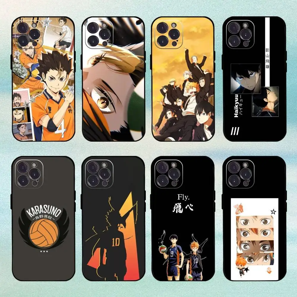 

Anime Haikyuu Team Karasuno Phone Case For iPhone 16,15,14,13,12,Plus,Pro Max, 5G Others Soft Black Cover