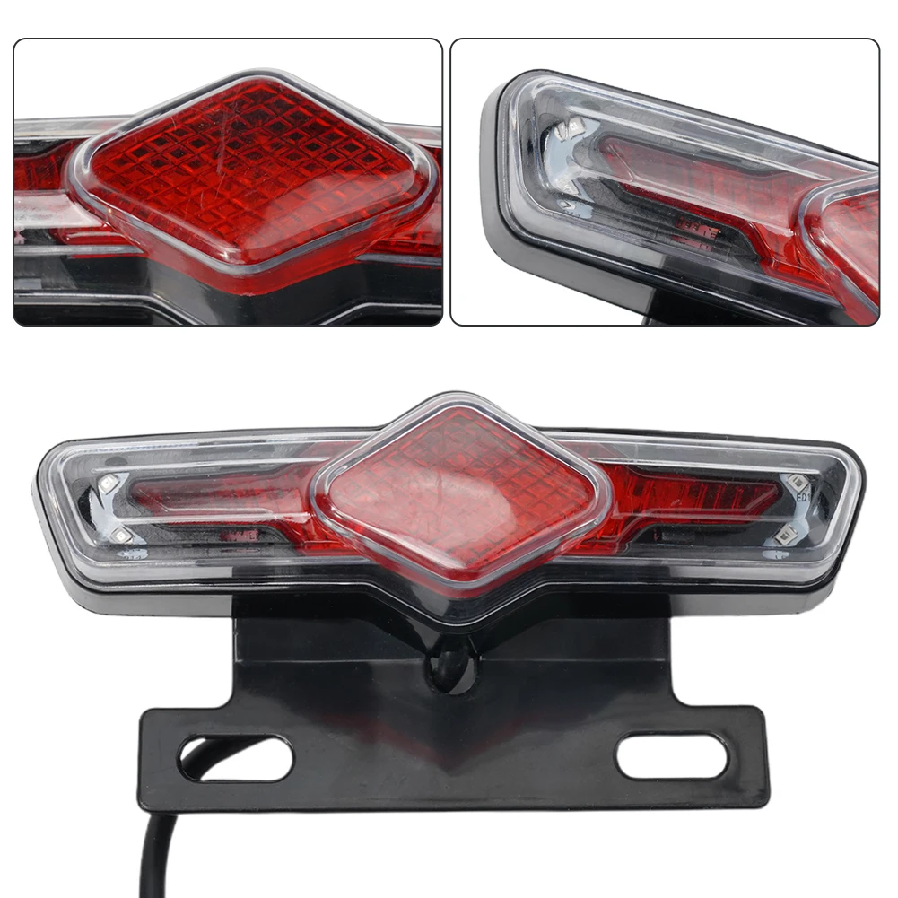 1pcs 12V/36V-60V Electric Bicycle Ebike Taillight Turn Signal Rear Rack Lamp Light Waterproof LED Safety Night Riding Light