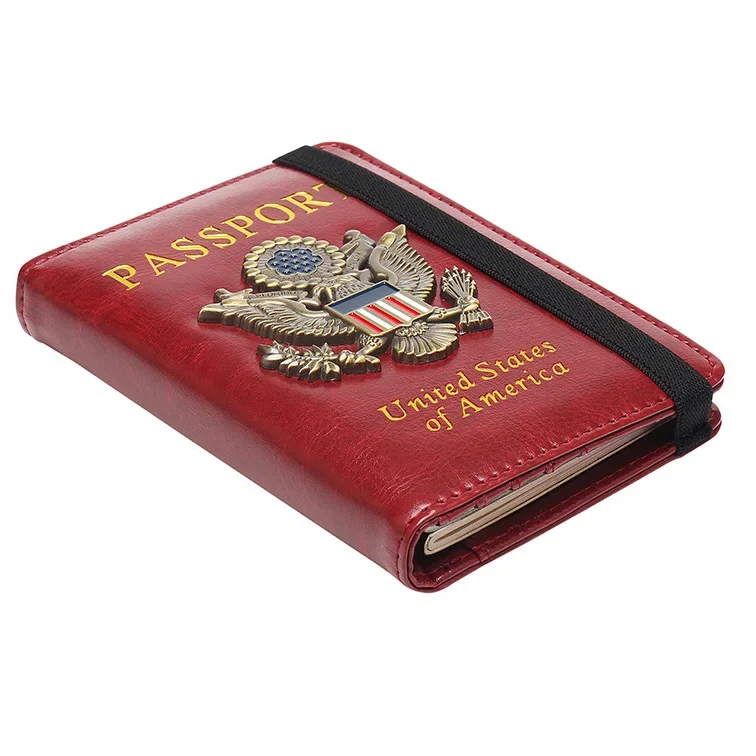 Personalized Passport Cover with Names Passport Holder Personal Name Passport Case RFID Blocking Leather Travel Wallet