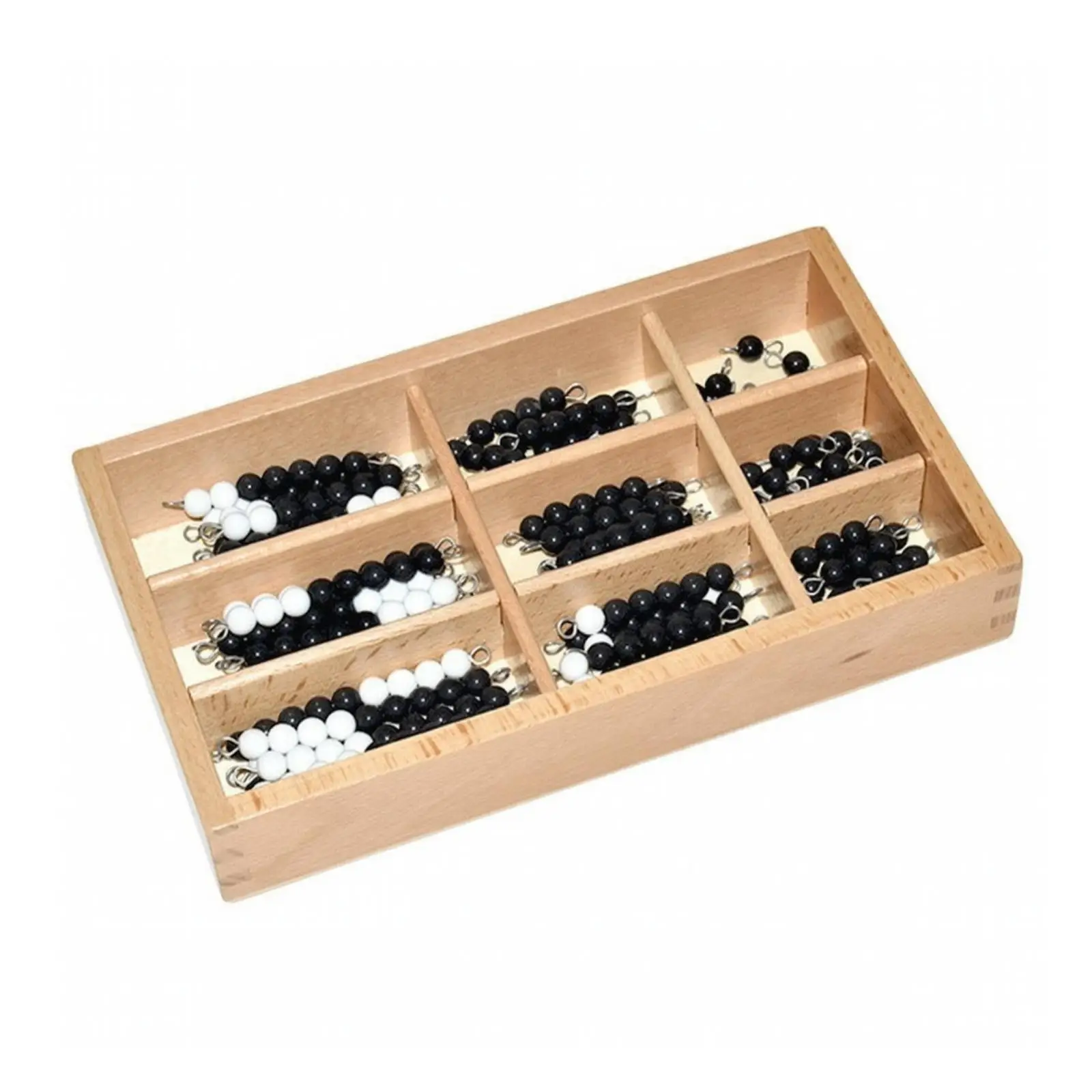 Kids Wooden Bead Math Toy Counting Rods Storage Box Educational Learning Tool for Early Number Practice Children