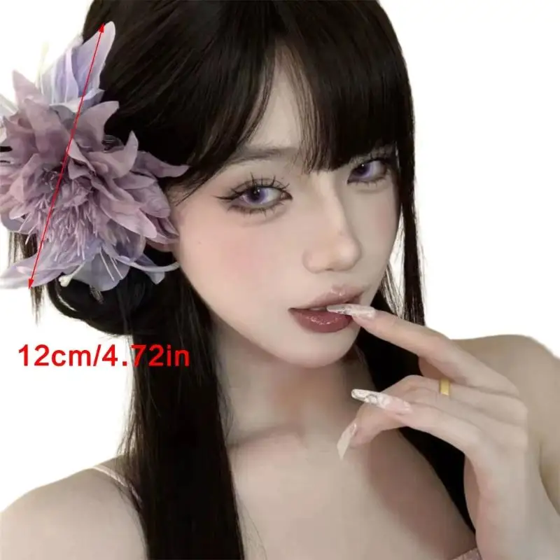 270D Pfingstrosen-Haarspange chinesischen Stil, elegante Blumenaccessoires für Frauen mit realistischem Design, stilvolles