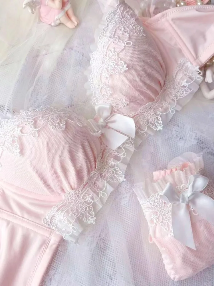 Étudiant préféré! MOYISU ensemble de soutien-gorge en dentelle Soluble dans l'eau tasse mince Sexy Push Up petit buste confort sans fil Bralette CA Campus Style
