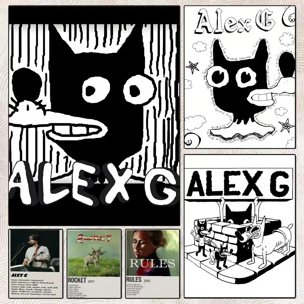 Singer A-Alex G Painting Calligraphy Stylish Wall Art Poster, Bedroom Living Room Home Decor Gift