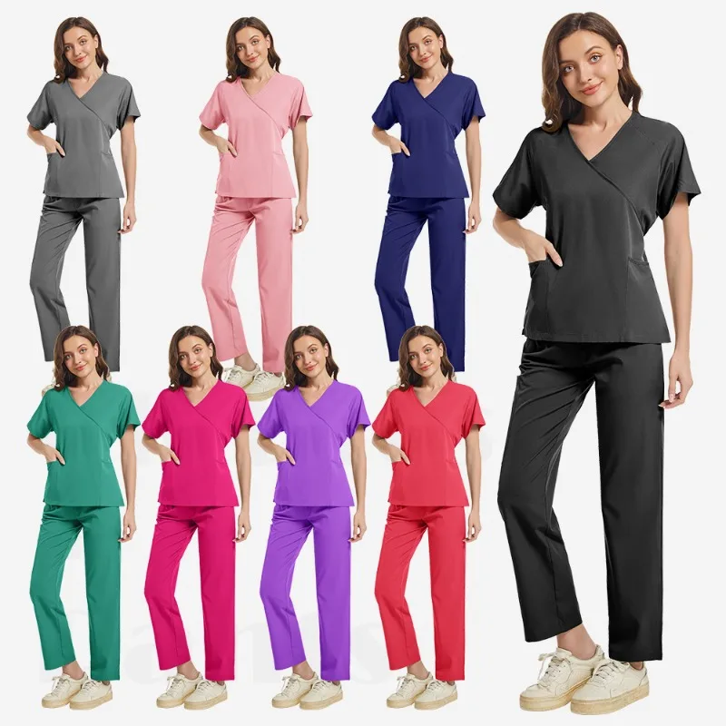 

Fashionable Spa Attire for Female Veterinarians in Pet Clinic Comfortable Medical Scrub Uniform for Bathing