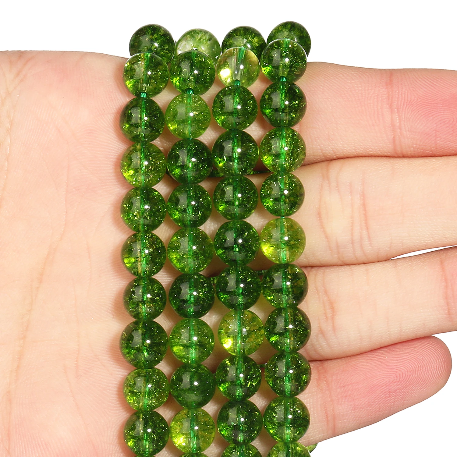 4/6/8/10mm Natural Stone Peridot Beads Olivine Round Loose Spacer Beads For Jewelry Making Handmade Material DIY Bracelets 15''