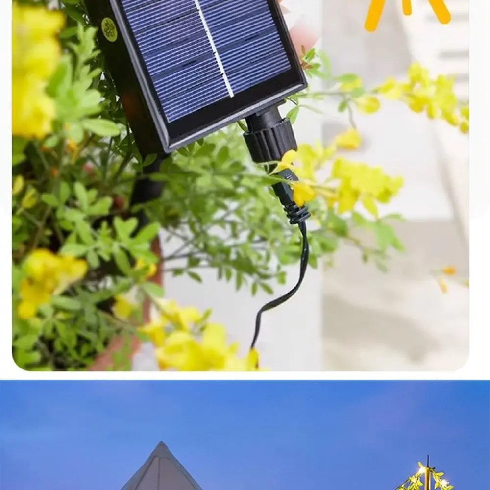 Solar Willow Leaf Decoration Lights Outdoor Waterproof Garden Lamp For Patio Fence Backyard Balcony Ambient String Decor