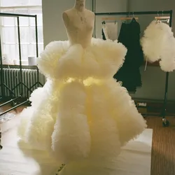 Cake Ruffles Tulle Formal Skirt For Women Tiered Ruffle Tulle Long Evening Skirt Extra Puffy Ruffled Bridal Wedding Skirt Custom