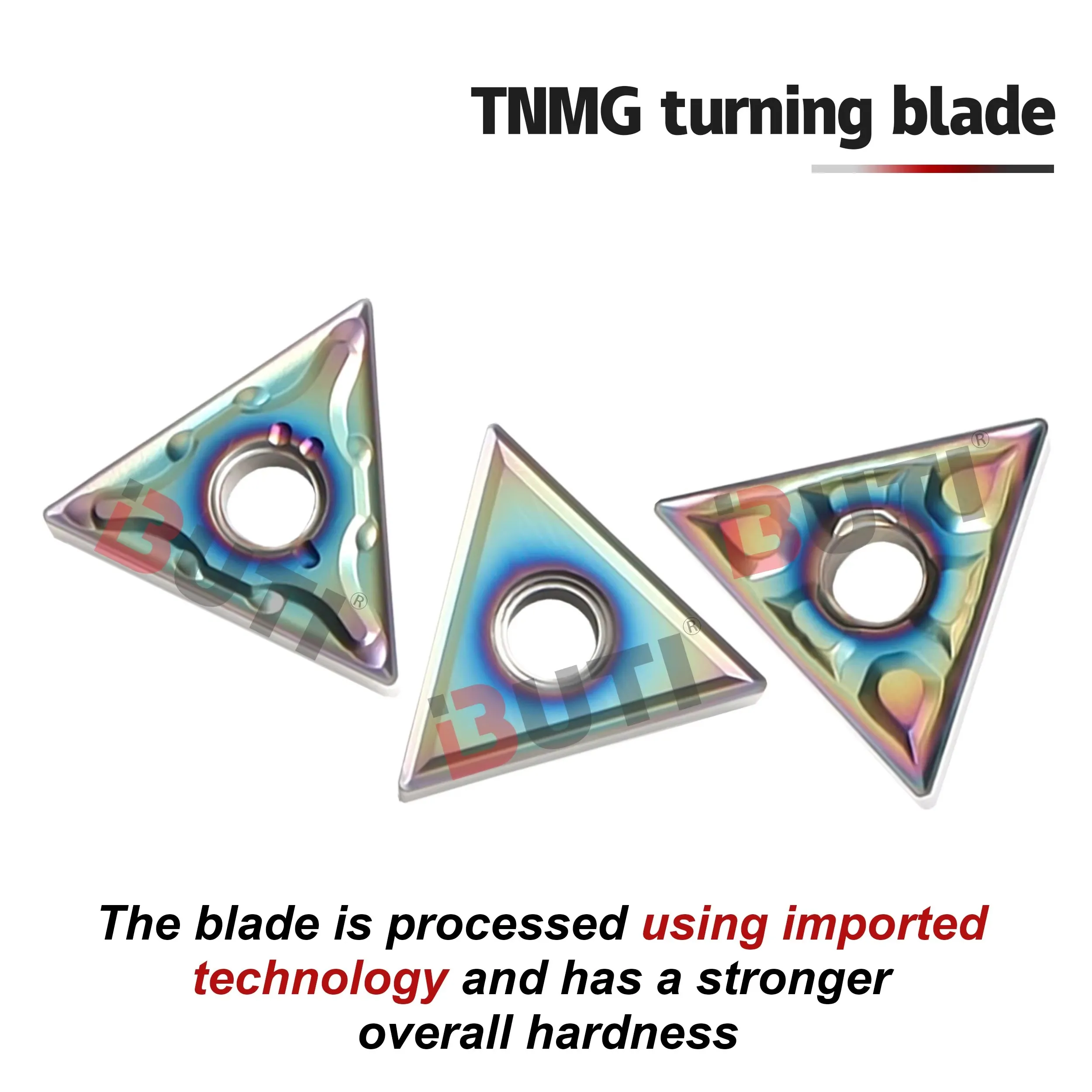 

TNMG Colorful Turning Insert TNMG160404/08-MA MS TF Numerical Control Triangular External Turning Tool Quenched Steel Processing