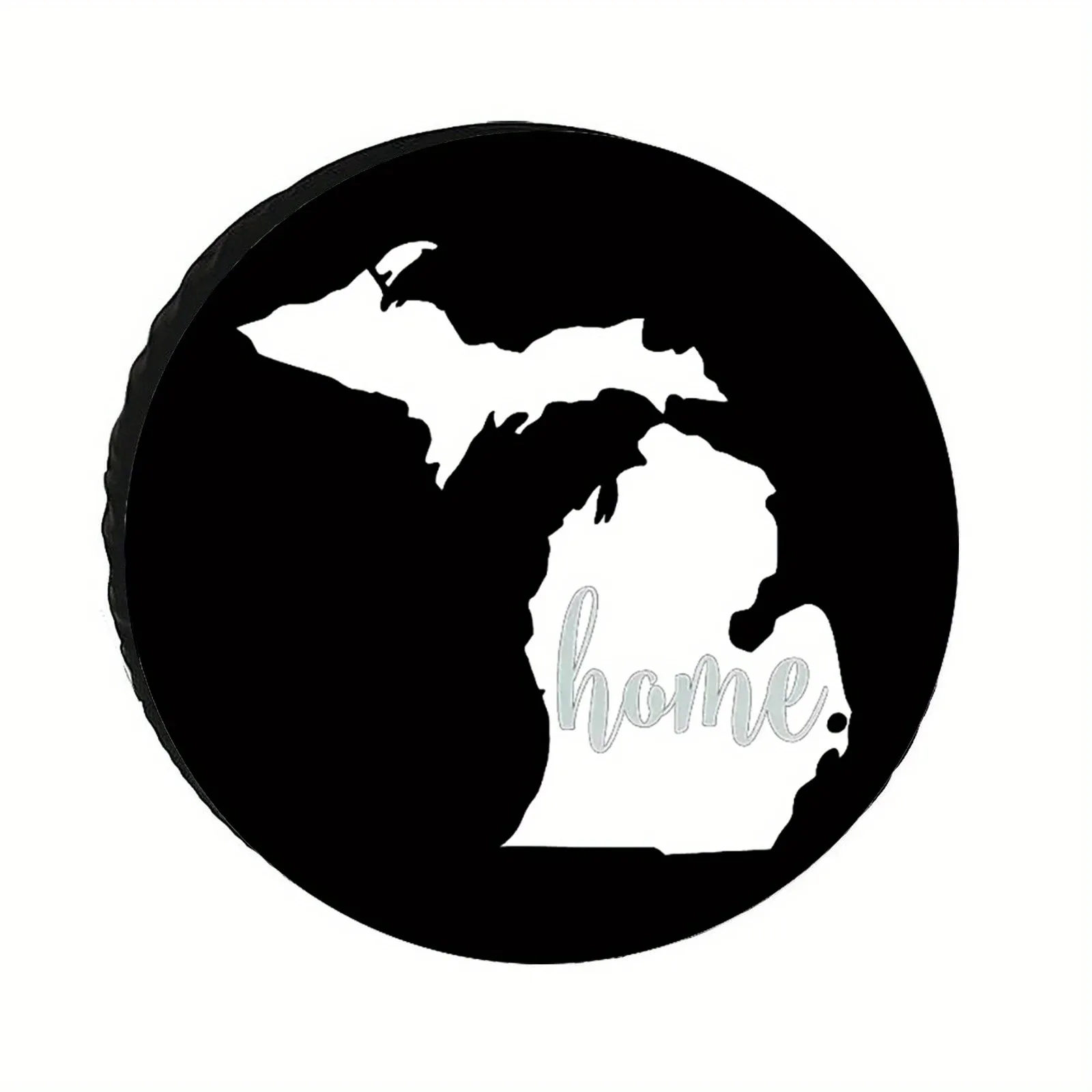 Michigan Home Map Spare Tire Cover Waterproof Dustproof Protector for SUV Trailer