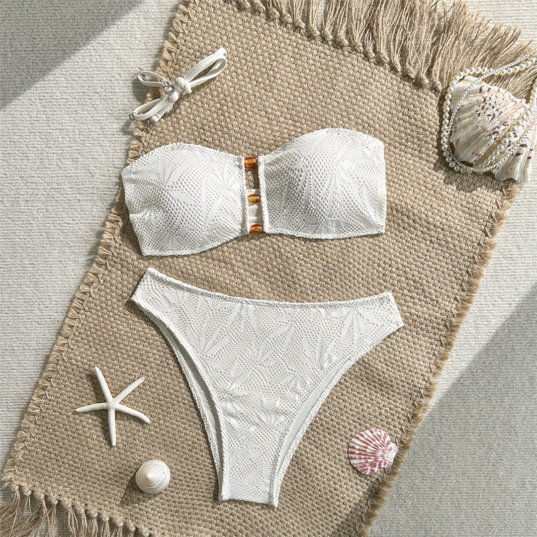 Sexy Cut-Out-Bandeau-Bikini, Damen-Badebekleidung, zweiteiliger Bikini, brasilianischer, gepolsterter Badeanzug, Badeanzug, Schwimmanzug V7959 – Detail 18