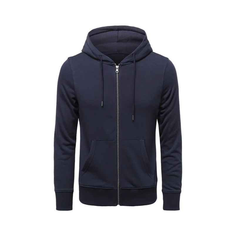 

Spring and Autumn Hot Selling Fashion Trendy Couple Full Zipper Warm Jacket Unisex Solid Color Versatile Hoodie