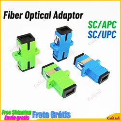 SC Fiber Optical Connector Adapter Single Core SC / UPC SM Flange Singlemode Simplex SC-SC APC Coupler