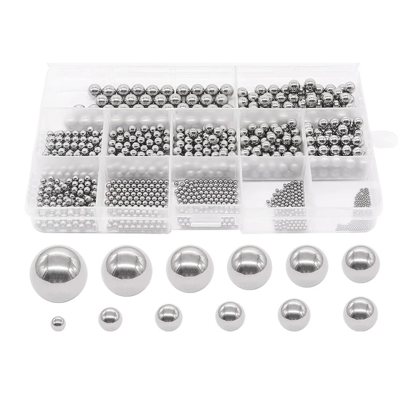 600 Pieces 12 Size Stainless Steel Precision Steel Balls 1-8Mm Metric Bicycle Bearing Balls