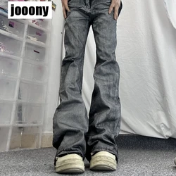 Harajuku Washed Vintage Straight Wide Leg Denim Pants Versatile Men High Street Baggy Casual Flare Jeans Pants Spring Autumn