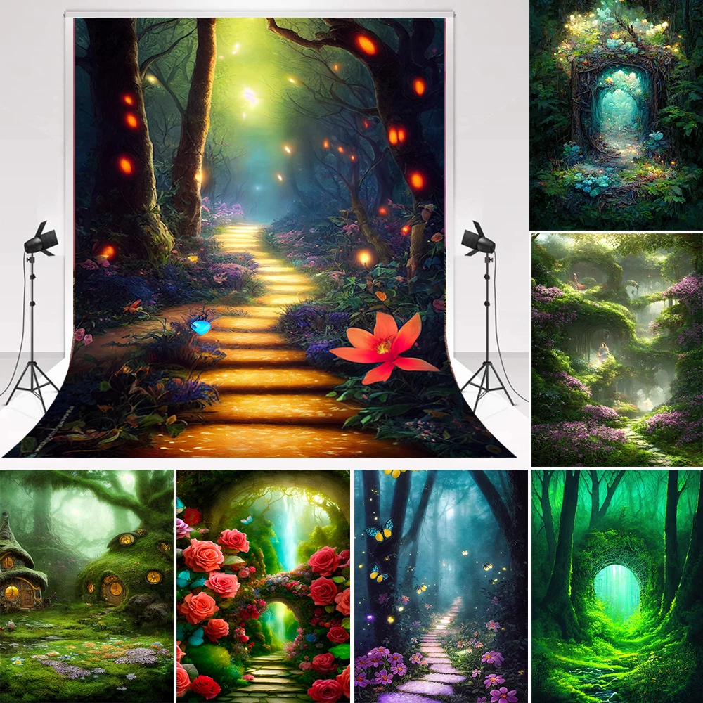 Photography Background Magical Forest Jungle Newborn Children Adult Art Portrait Photocall Backdrop Props for Photo Studio