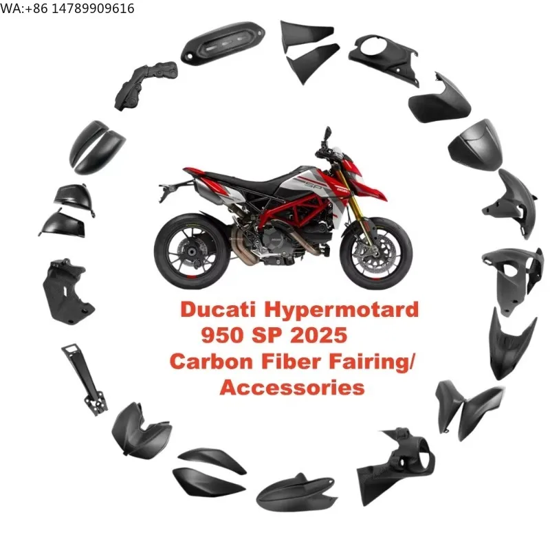 Full-Size Custom Motorcycle Body Kit3K 100% Dry Carbon Fiber Motorcycle Fairing Kit For Ducati Hypermotard 950 SP 2025 Carbon Fi