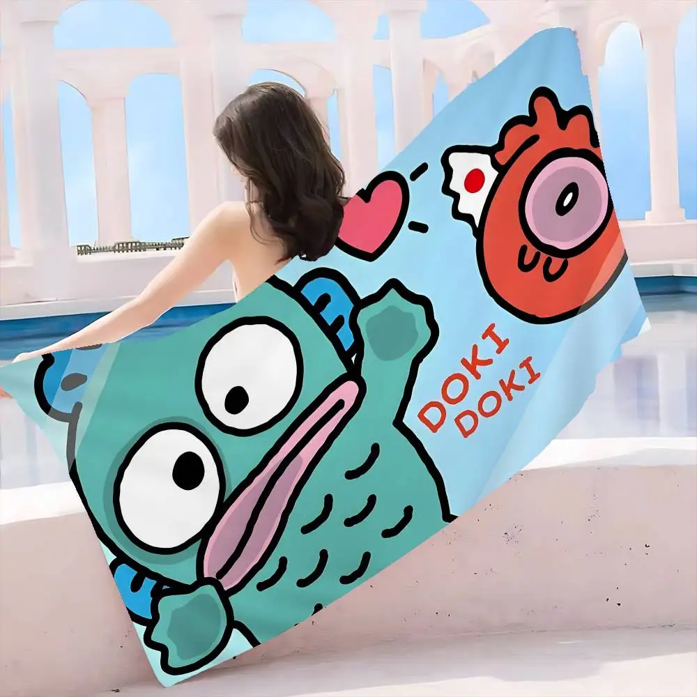 H-Hangyodon Anime Beach Swimming Towel Soft Absorbent Washcloth Children's Gifts for Kids Travel Camping Gym