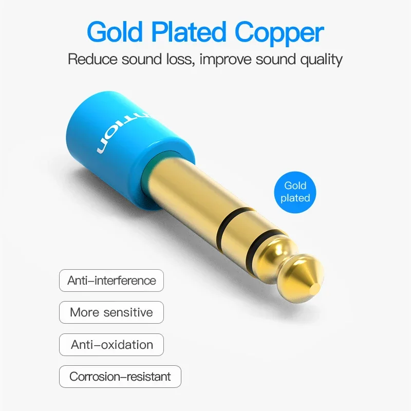 Vention Guitar 6.35mm Male to 3.5mm Female Audio Adapter 6.5 to 3.5 Gold-plated Converter For Microphone Speaker Audio Amplifier