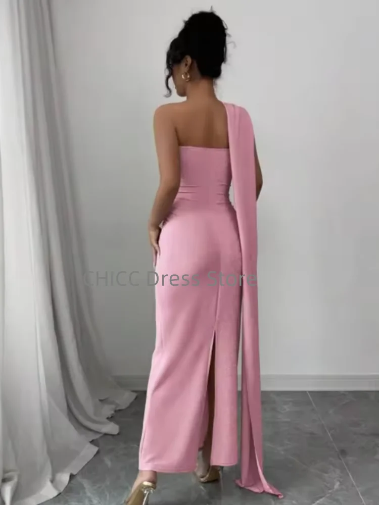 아랍어 댄스 파티 드레스 한 어깨 인어 이브닝 드레스 간단한 특별 행사 파티 가운 فساتين سهرات 맞춤형