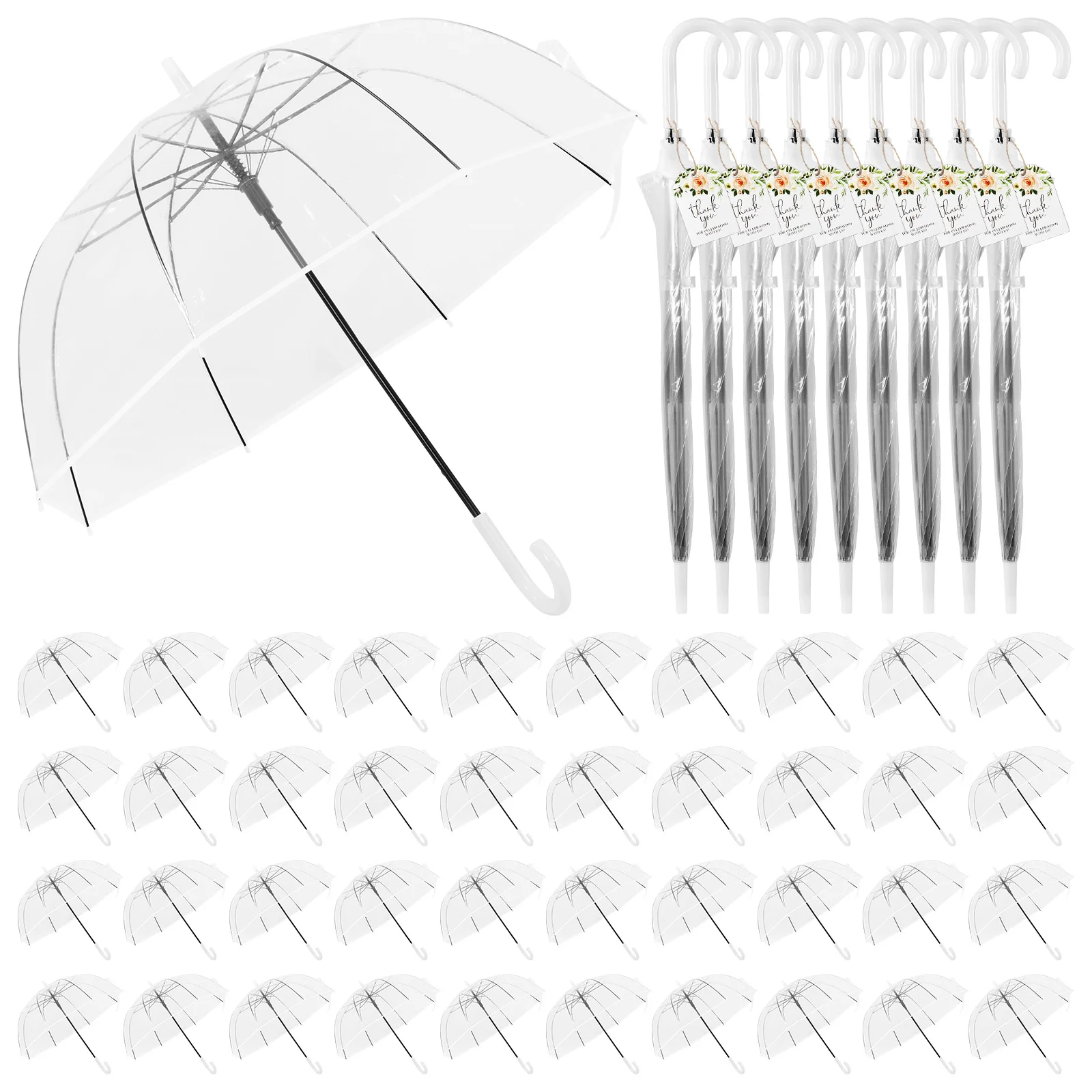 

Зонты-купола 52 дюйма, большие, ветрозащитные, с классической ручкой-крючком, с благодарственными бирками и веревкой, свадебные сувениры для гостей