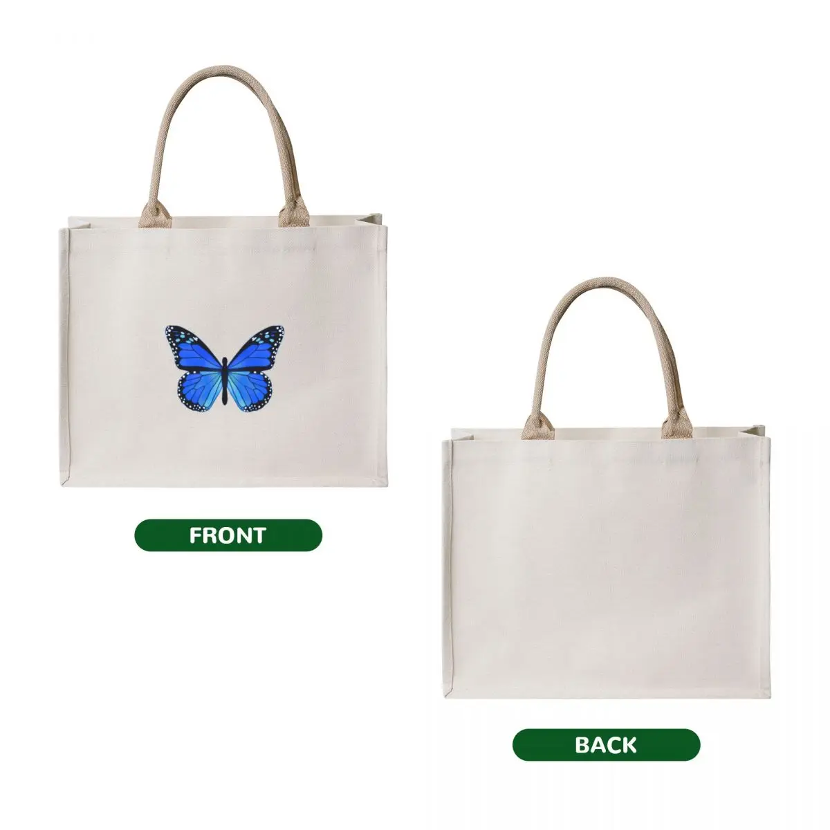 Blue butterfly Tote Bag supermarket folding bag Canvas hand bags