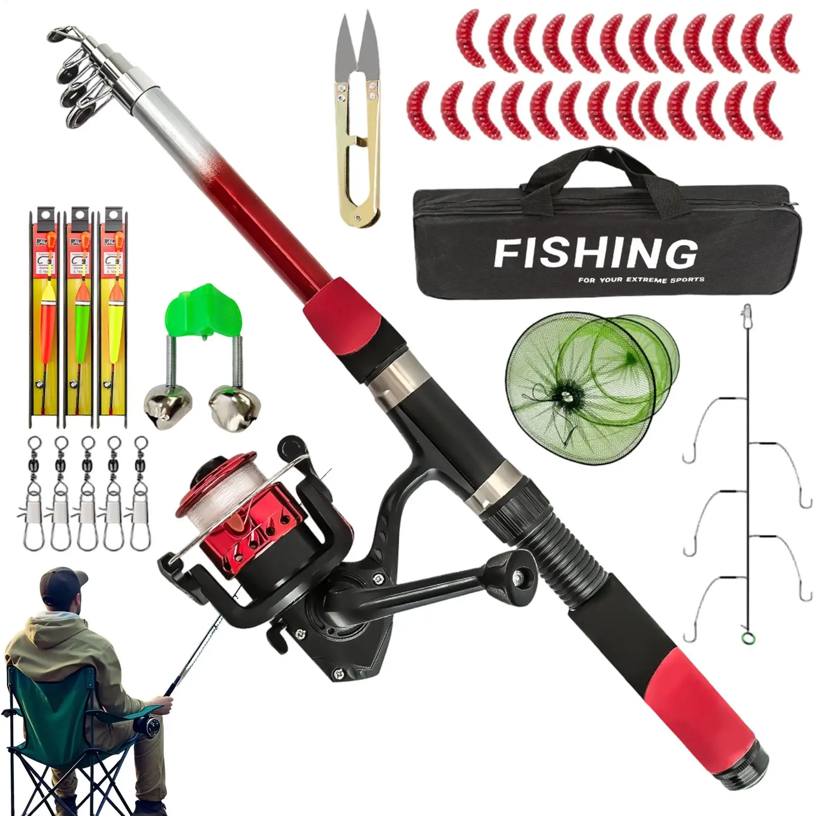 

Комбинированные удочки и катушки с чехлом для переноски, телескопические портативные рыболовные снасти, комбинированная удочка для катания на лодках, троллинг, оффшорные