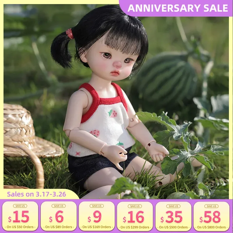 Shuga Fairy 1/6 Wandy The Straw Hats Girl Cute Dundun Body For Summer BJD Elvish Friend OF Your Home Ball Jointed Dolls