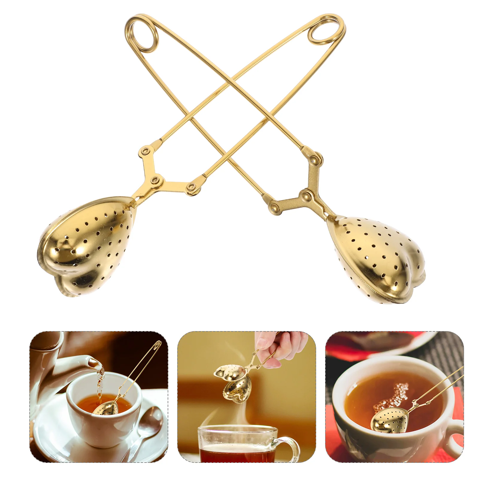 2 PCS Filter Tea Leaker with Handle Strainer Infuser Ball Stainless Steel Office