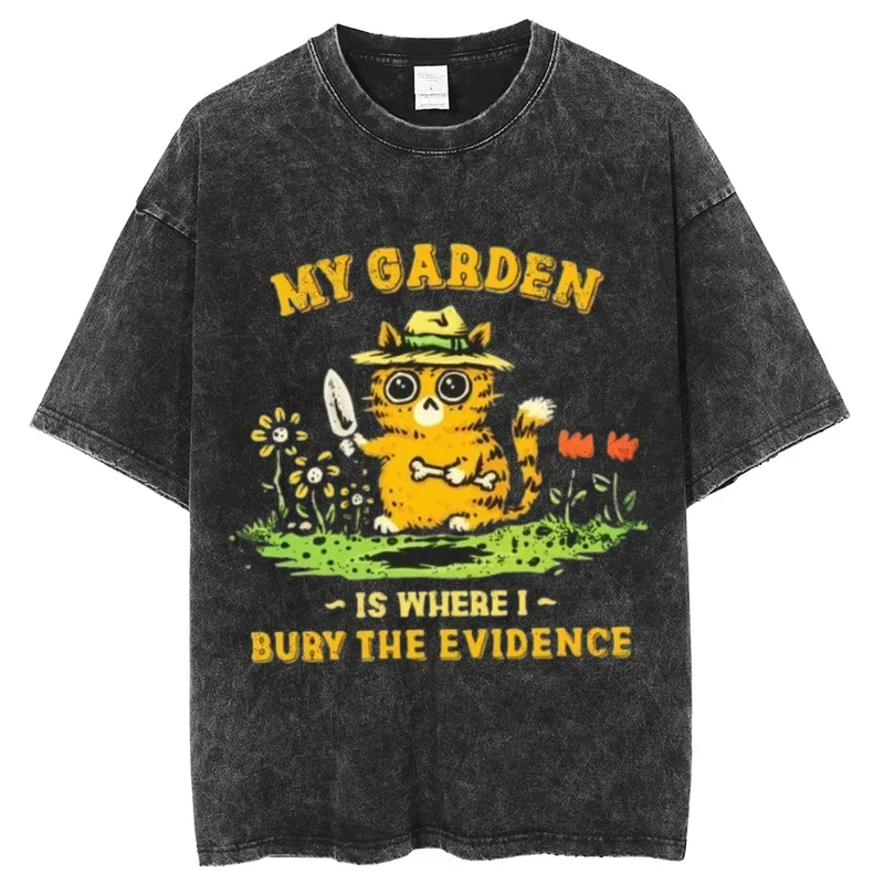 Y2K Washed T Shirt Men, Hip Hop MyGraden Bury the Graphic Print Oversized Tshirt Unisex ,Harajuku Short Sleeved Streetwear