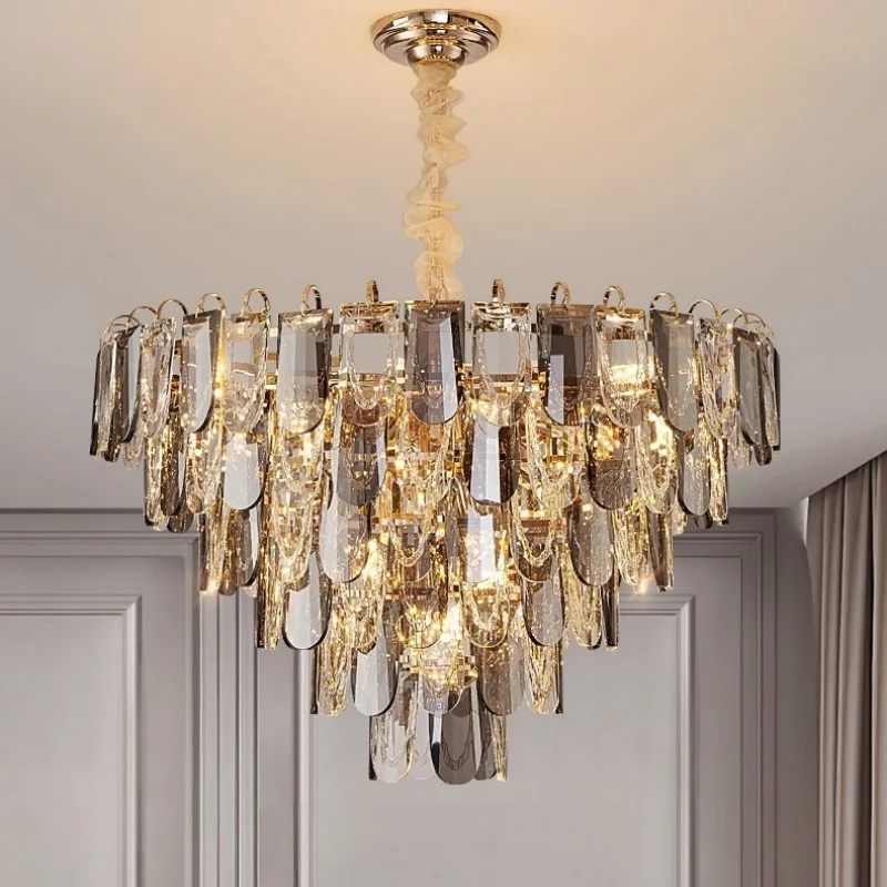 

Living Room Crystal Chandelier Modern Luxury Grand And High-end Master Bedroom Light Luxurious And High-end Dining Room Lamp Led
