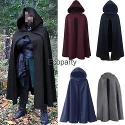 2023 Medieval Witchcraft Vampire Robe Black Red Hooded Cloak Retro Sleeveless High Fork Coat Halloween Cosplay Costume Cape