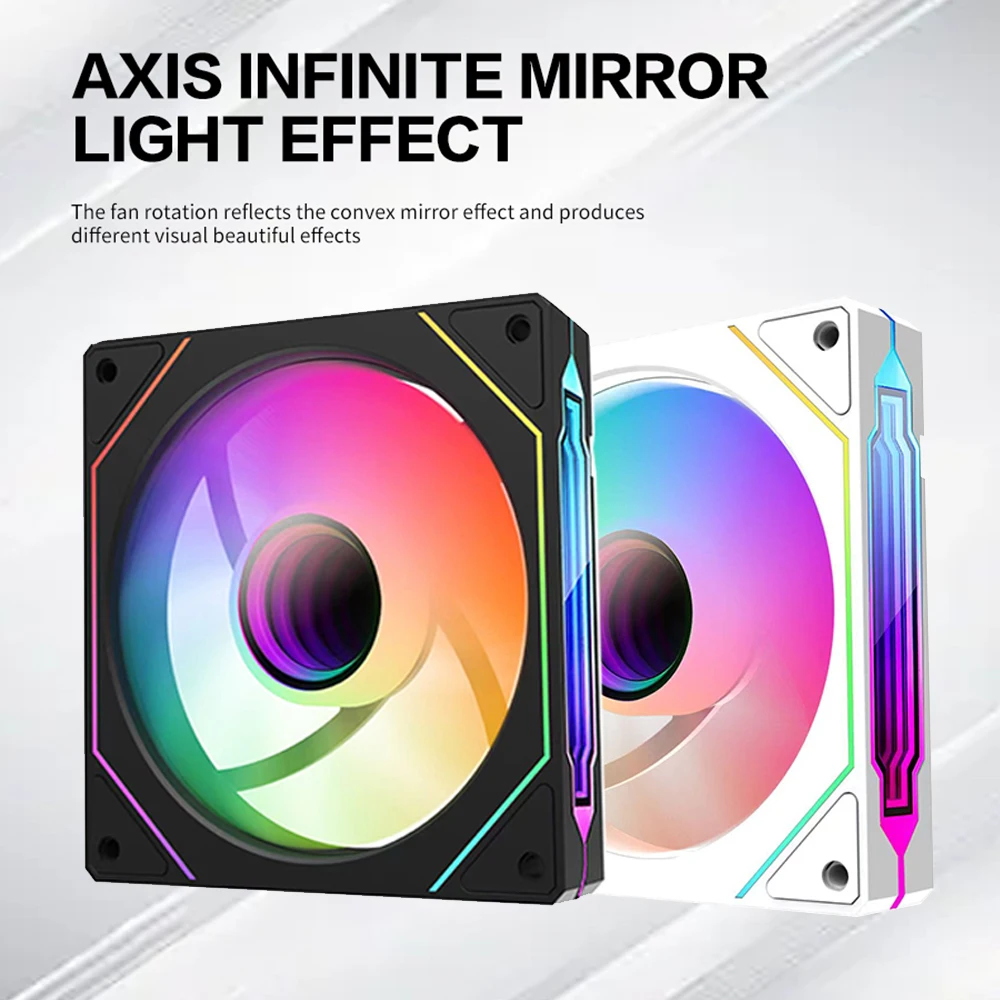 Aigo AS12 CPU Cooler Fan ARGB Infinite Mirror Cycle Light Effect Wireless Splicing  PWM Water Cooling 360mm PC Cooling Case Fan