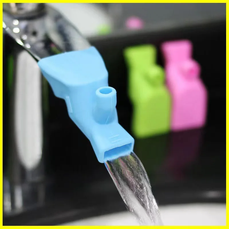 

Silicone Faucet Extender - Anti-Splash Nozzle for Kids, Universal Bathroom Sink Adapter with Hose Connector