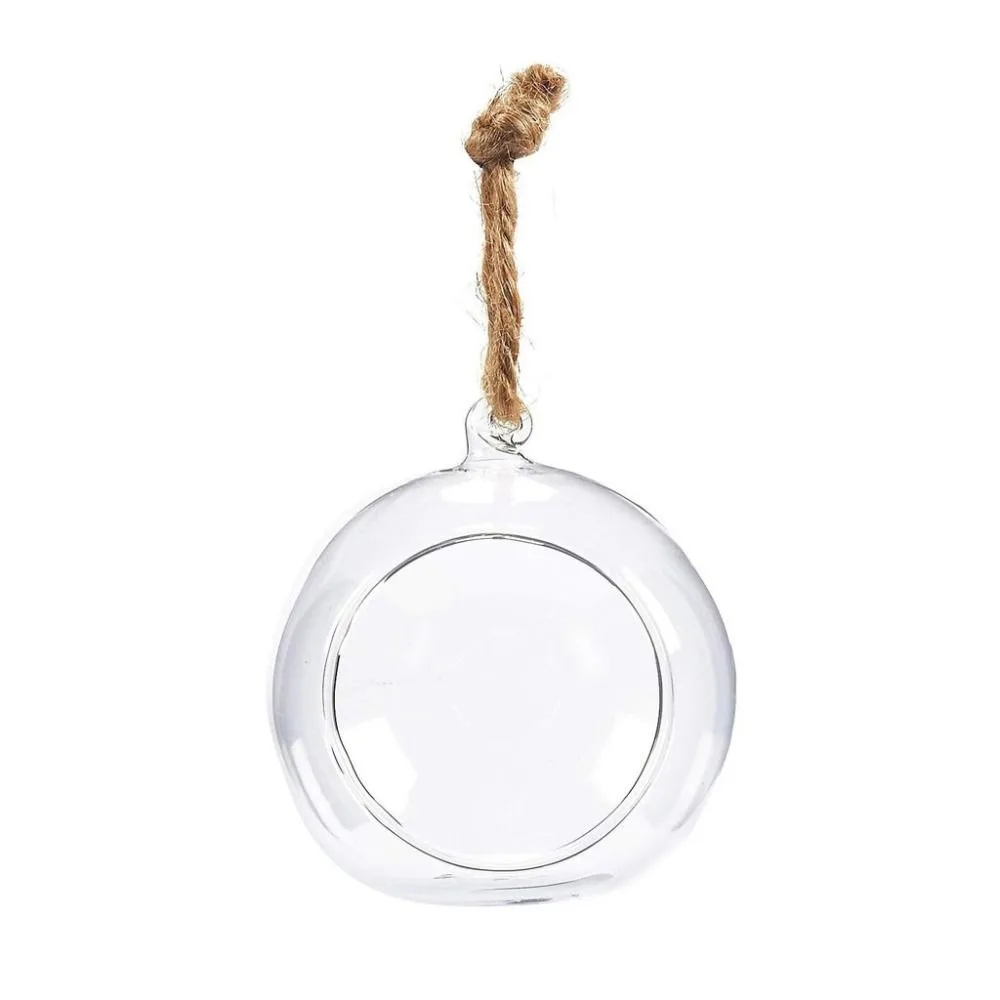 6/8/10/12/15cm Hanging Glass Vase Micro Landscape Ecological Vase Succulent Plant Vase Transparent Circular Glass Bottle