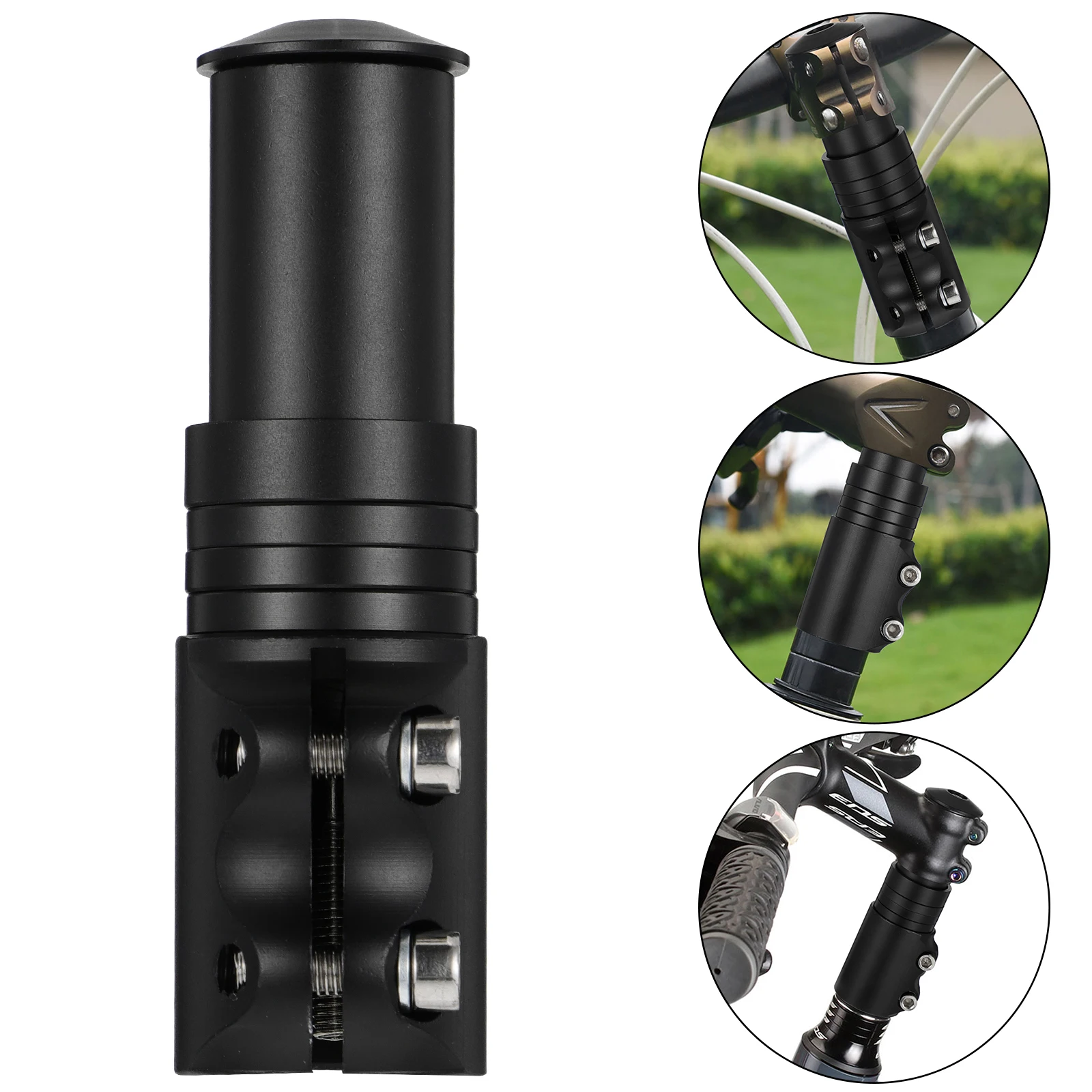 

Bike Fork Stem Extender H Riser Max Extension Long Ride Durable Aluminum Easy Install Bike Light Cycling