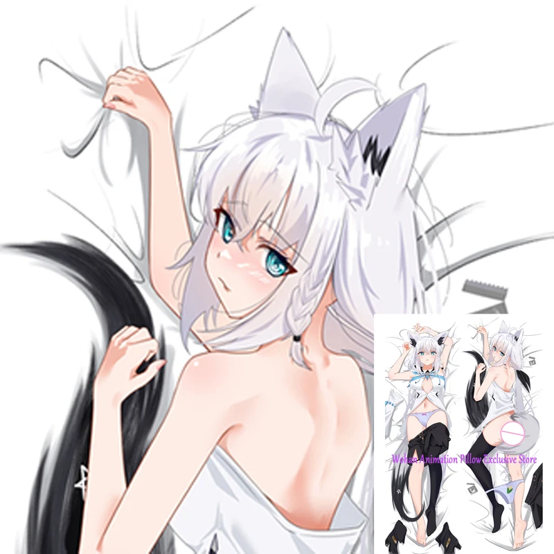 

Dakimakura Anime Pillow Cover Shirakami Fubuki Double Sided Print 2-Side Pillowcase Decoration
