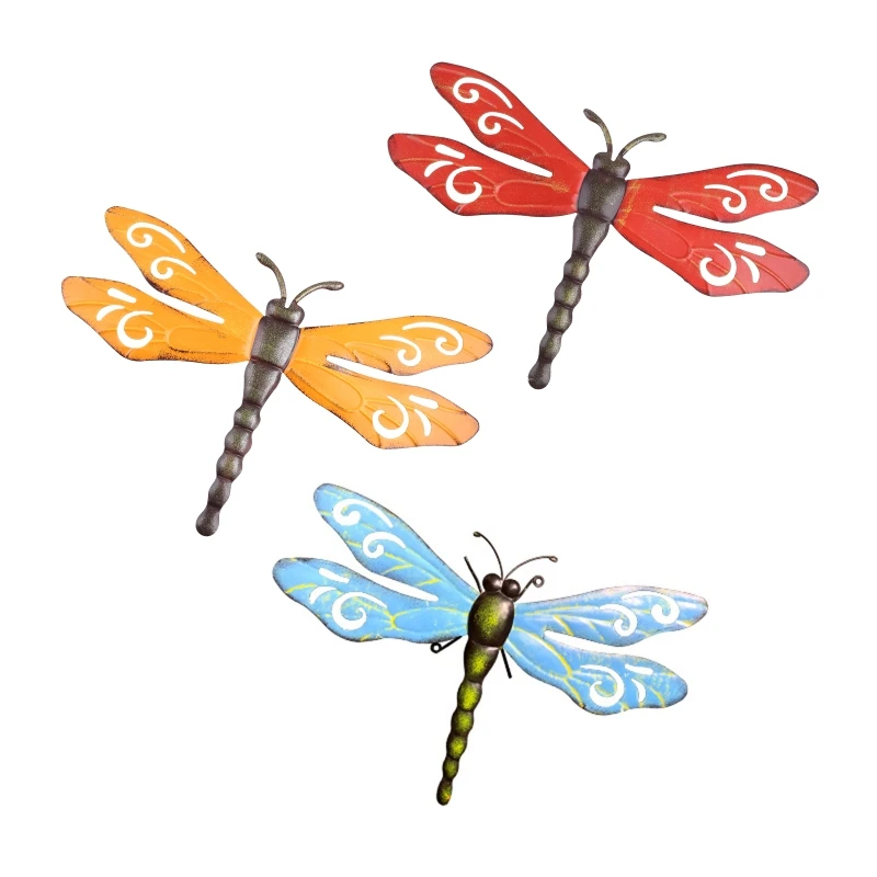 

Metal Craft Dragonfly Outdoor Courtyard Drawing Decor Living Room Kids Room Decor Children Gifts Blue Red Yellow