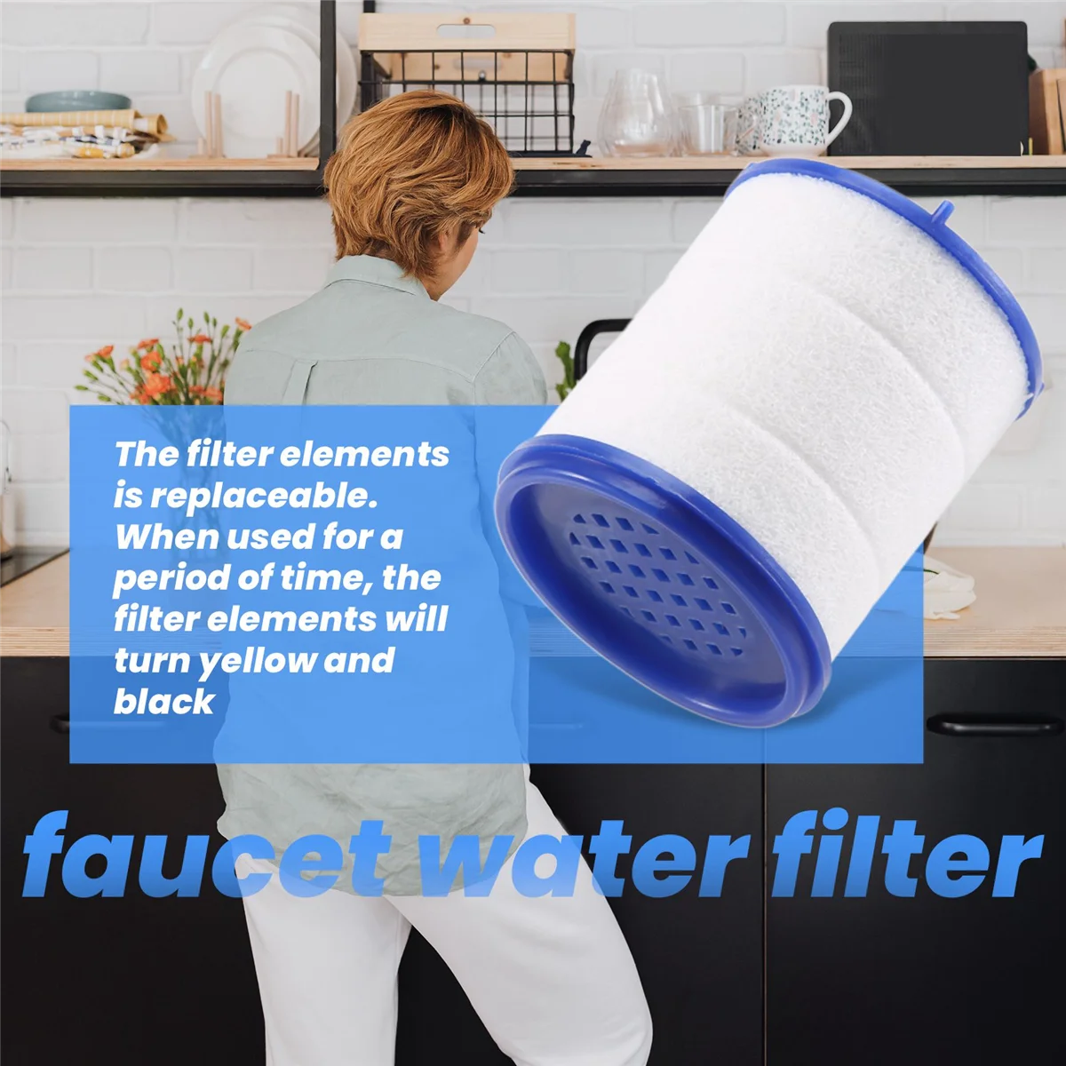 10 Piece Faucet Sprayer Accessories Water Filter Replacement,Hard Water Softener for Kitchen Faucets,Faucet Water Filter