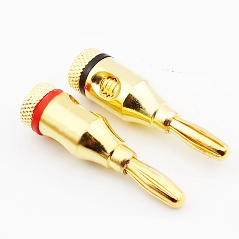 2/20/100PCS 4MM gold-plated plug connector fever banana head audio speaker wire socket speaker wire audio cable amplifier plug