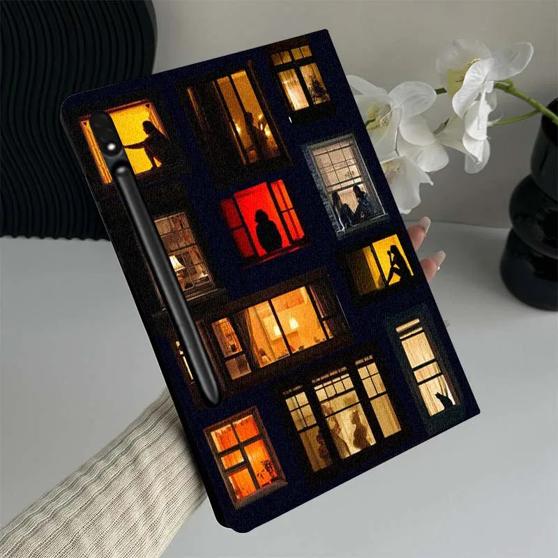 

Building Window Night View Gift Tablet Case For Samsung Galaxy Tab S7 S8 S9 S10 FE Lite