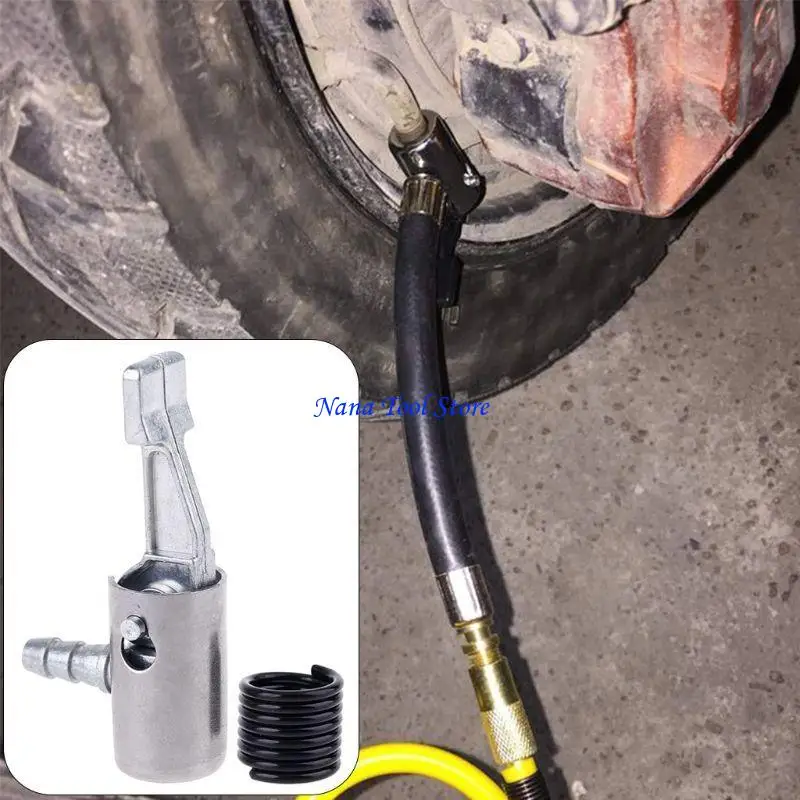 31GJ Lock On Metal Air Chuck Mini Air Compressor Portable Tire Inflator Tire Chuck